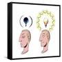 'Idea' light bulb - illustration-Neale Osborne-Framed Stretched Canvas