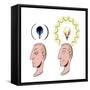 'Idea' light bulb - illustration-Neale Osborne-Framed Stretched Canvas