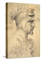 Ideal Head of a Warrior-Michelangelo Buonarroti-Stretched Canvas