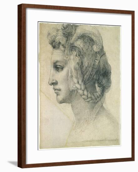 Ideal Head of a Woman, 1526-Michelangelo Buonarroti-Framed Giclee Print