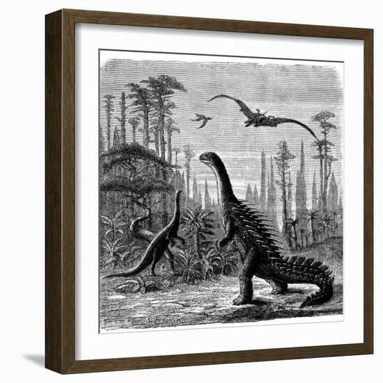 Ideal Jurassic Landscape in America, 1884-Othniel Charles Marsh-Framed Giclee Print