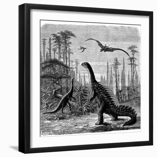 Ideal Jurassic Landscape in America, 1884-Othniel Charles Marsh-Framed Giclee Print