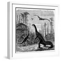 Ideal Jurassic Landscape in America, 1884-Othniel Charles Marsh-Framed Giclee Print