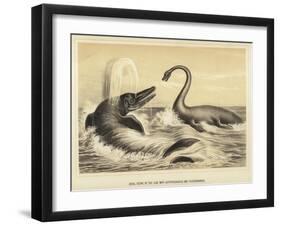 Ideal Scene of the Lias with Ichthyosaurus and Plesiosaurus-null-Framed Giclee Print