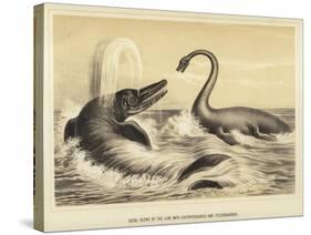Ideal Scene of the Lias with Ichthyosaurus and Plesiosaurus-null-Stretched Canvas