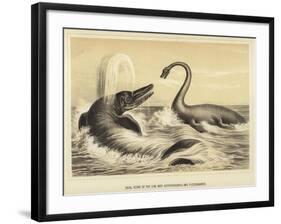 Ideal Scene of the Lias with Ichthyosaurus and Plesiosaurus-null-Framed Giclee Print