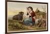 Idealised Victorian Shepherdess-null-Framed Art Print