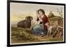 Idealised Victorian Shepherdess-null-Framed Art Print