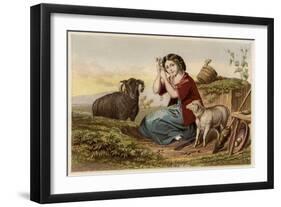 Idealised Victorian Shepherdess-null-Framed Art Print