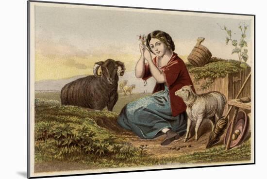 Idealised Victorian Shepherdess-null-Mounted Art Print