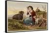 Idealised Victorian Shepherdess-null-Framed Stretched Canvas