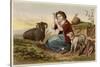 Idealised Victorian Shepherdess-null-Stretched Canvas