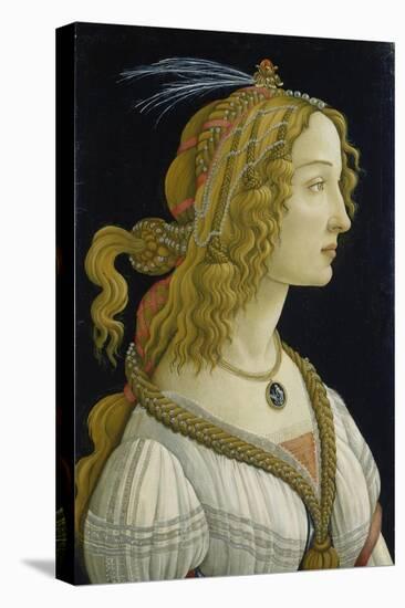 Idealized Portrait of a Lady (Allegedly Simonetta Vespucci), about 1480-Sandro Botticelli-Stretched Canvas