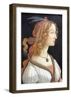 Idealized Portrait of a Lady (Portrait of Simonetta Vespucc), C. 1480-Sandro Botticelli-Framed Giclee Print