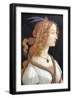 Idealized Portrait of a Lady (Portrait of Simonetta Vespucc), C. 1480-Sandro Botticelli-Framed Giclee Print