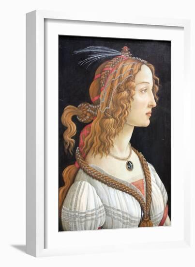 Idealized Portrait of a Lady (Portrait of Simonetta Vespucc), C. 1480-Sandro Botticelli-Framed Giclee Print