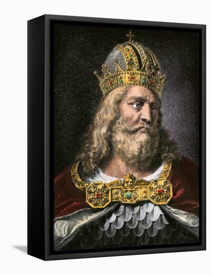Idealized Portrait of Charlemagne-null-Framed Stretched Canvas