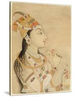 Idealized Portrait of the Mughal Empress Nur Jahan-Mughal School-Stretched Canvas