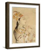 Idealized Portrait of the Mughal Empress Nur Jahan-Mughal School-Framed Giclee Print