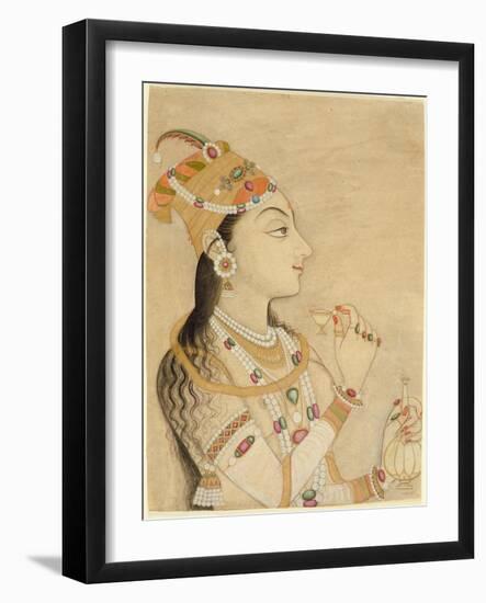 Idealized Portrait of the Mughal Empress Nur Jahan-Mughal School-Framed Giclee Print