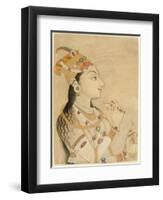 Idealized Portrait of the Mughal Empress Nur Jahan-Mughal School-Framed Premium Giclee Print