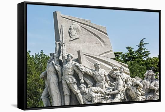 Idealized Statue of Socialist Workers Next to Mao's Museum, Tiananmen Square, Beijing, China-Gavin Hellier-Framed Stretched Canvas
