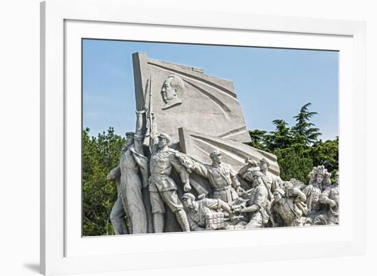 Idealized Statue of Socialist Workers Next to Mao's Museum, Tiananmen Square, Beijing, China-Gavin Hellier-Framed Photographic Print