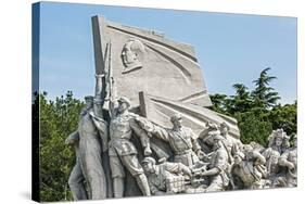 Idealized Statue of Socialist Workers Next to Mao's Museum, Tiananmen Square, Beijing, China-Gavin Hellier-Stretched Canvas