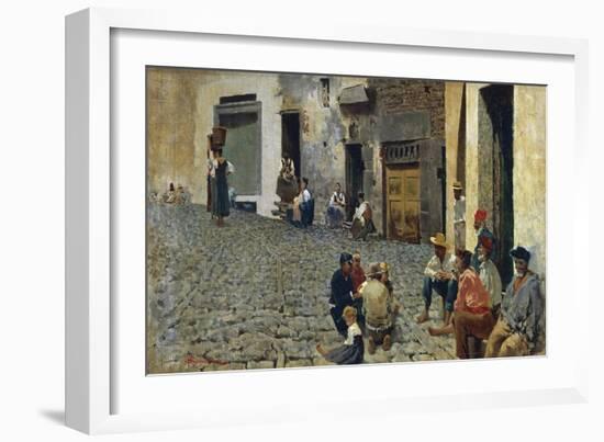 Idle Hours in Riomaggiore, 1892-1894-Telemaco Signorini-Framed Giclee Print