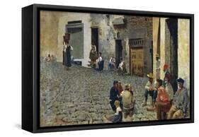 Idle Hours in Riomaggiore, 1892-1894-Telemaco Signorini-Framed Stretched Canvas