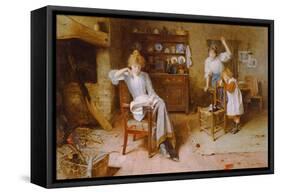 Idle Moments (W/C on Paper)-Carlton Alfred Smith-Framed Stretched Canvas