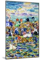 Idlers on the Beach-Maurice Brazil Prendergast-Mounted Giclee Print