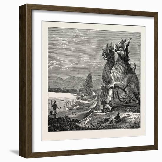 Idols on the Banks of the River Irrawaddy, Burmah-null-Framed Giclee Print