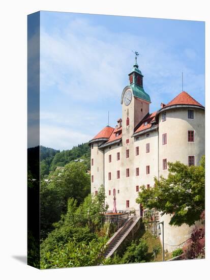 Idrija, Slovenian Littoral, Slovenia. Gewerkenegg castle. The castle houses the town museum whic...-null-Stretched Canvas