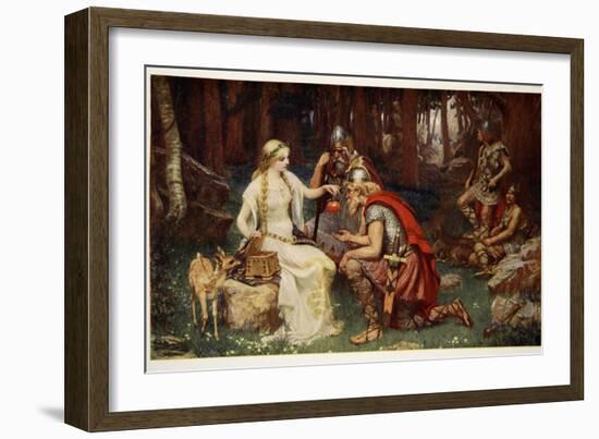 Idun and the Apples, illustration from 'Teutonic Myths and Legends' by Donald A. Makenzie, 1890-James Doyle Penrose-Framed Giclee Print