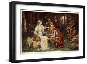 Idun and the Apples, illustration from 'Teutonic Myths and Legends' by Donald A. Makenzie, 1890-James Doyle Penrose-Framed Giclee Print