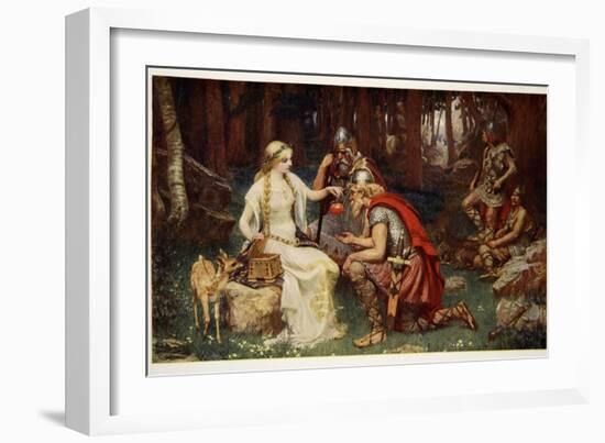 Idun and the Apples, illustration from 'Teutonic Myths and Legends' by Donald A. Makenzie, 1890-James Doyle Penrose-Framed Giclee Print