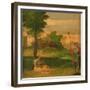 Idyll: Young Mother and Halberdier in a Wooded Landscape-Giorgio Giorgione-Framed Giclee Print