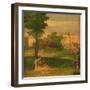 Idyll: Young Mother and Halberdier in a Wooded Landscape-Giorgio Giorgione-Framed Giclee Print