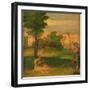 Idyll: Young Mother and Halberdier in a Wooded Landscape-Giorgio Giorgione-Framed Giclee Print