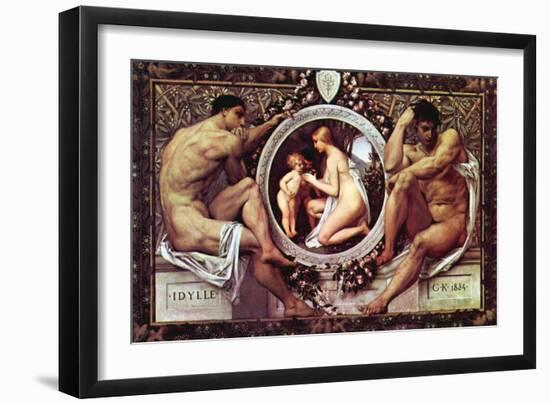 Idyll-Gustav Klimt-Framed Premium Giclee Print