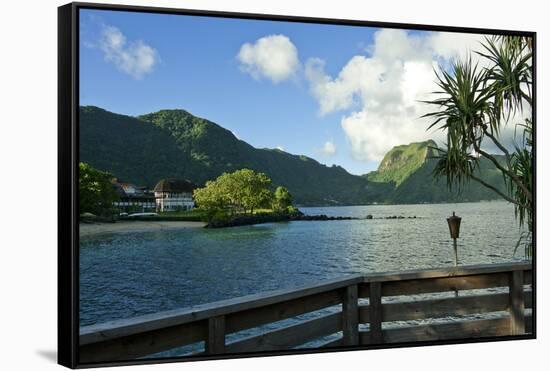 Idyllic bay in Pago Pago, Tutuila, American Samoa.-Jerry Ginsberg-Framed Stretched Canvas