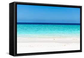 Idyllic Beach in the Maldives-John Harper-Framed Stretched Canvas