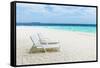 Idyllic Beach in the Maldives-John Harper-Framed Stretched Canvas