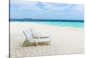 Idyllic Beach in the Maldives-John Harper-Stretched Canvas