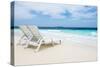 Idyllic Beach Scene in the Maldives-John Harper-Stretched Canvas