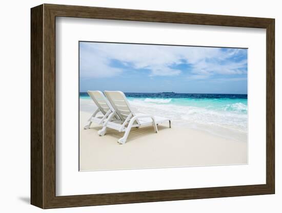 Idyllic Beach Scene in the Maldives-John Harper-Framed Photographic Print