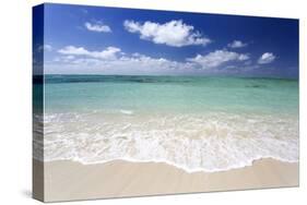 Idyllic Beach Scene with Blue Sky, Aquamarine Sea and Soft Sand, Ile Aux Cerfs-Lee Frost-Stretched Canvas