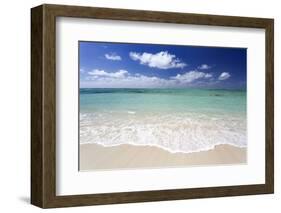 Idyllic Beach Scene with Blue Sky, Aquamarine Sea and Soft Sand, Ile Aux Cerfs-Lee Frost-Framed Photographic Print