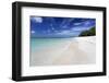 Idyllic Beach Scene with Blue Sky, Aquamarine Sea and Soft Sand, Ile Aux Cerfs-Lee Frost-Framed Photographic Print